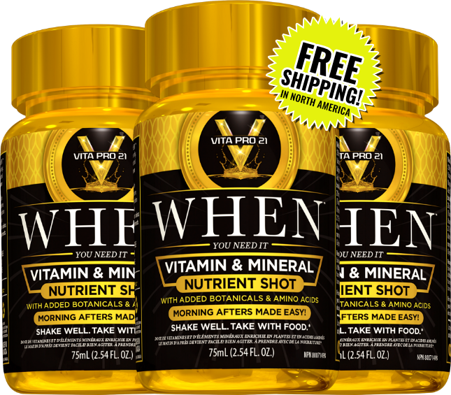 FREE SHIPPING | "WHEN" By Vita Pro 21 | All Natural Premium Hangover Prevention Drink